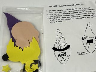 Product,Wizard Magnet Craft Kit .shoing pieces and Instrucions.jpeg